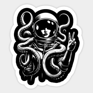 Astronaut Octopus Sticker